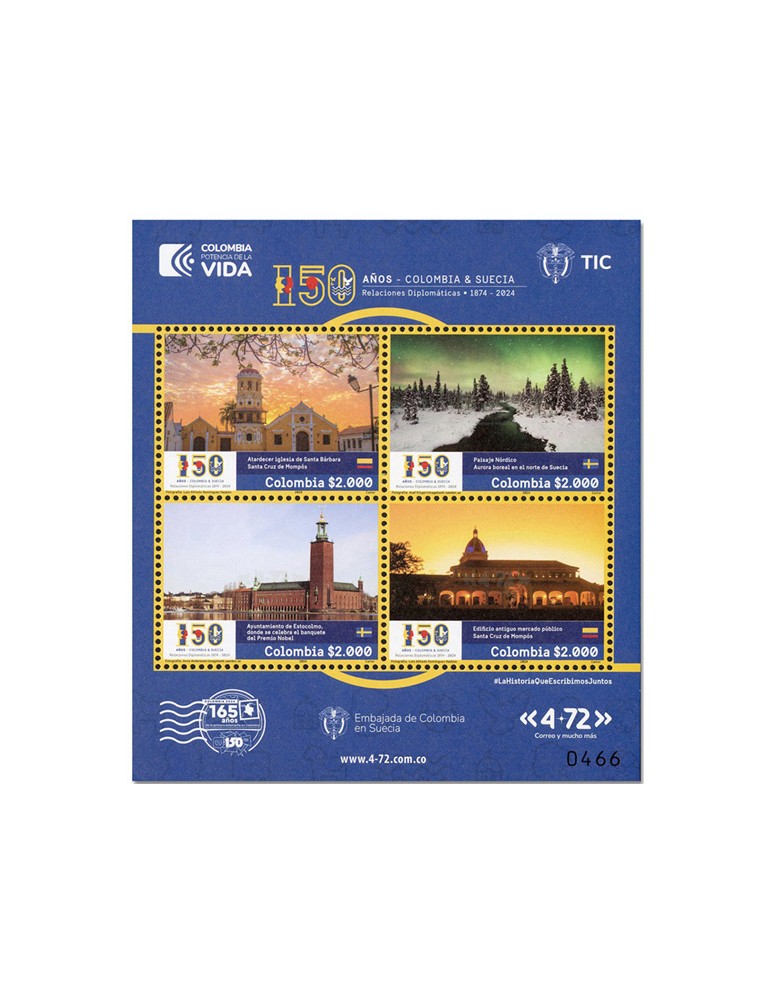 n° 2790/2793 - Timbre COLOMBIE Poste