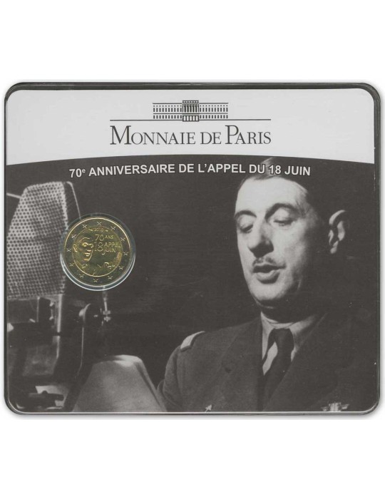 BU : 2 EURO COMMEMORATIVE : FRANCE (70ème anniversaire de l'appel du 18 juin)