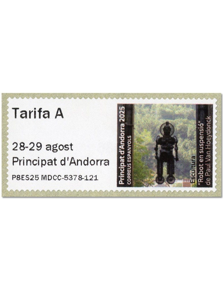n° 8 - Timbre ANDORRE ESPAGNOL Timbres de distributeurs