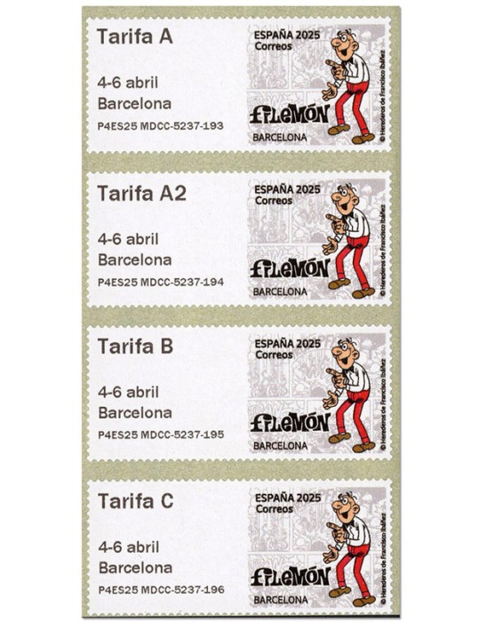 n° 216/216-1/216-2/216-3/216-4 - Timbre ESPAGNE Timbres de distributeurs