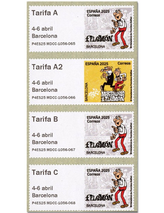 n° 216/216-1/216-2/216-3/216-4 - Timbre ESPAGNE Timbres de distributeurs