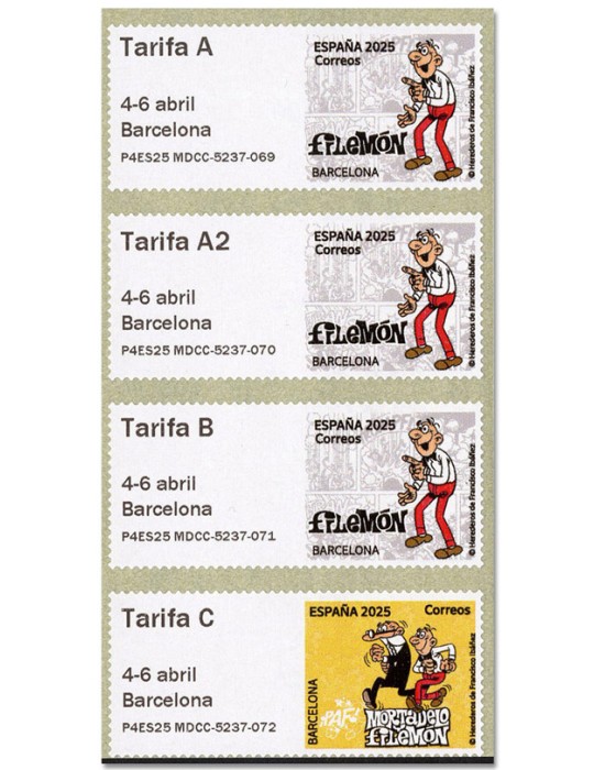 n° 216/216-1/216-2/216-3/216-4 - Timbre ESPAGNE Timbres de distributeurs