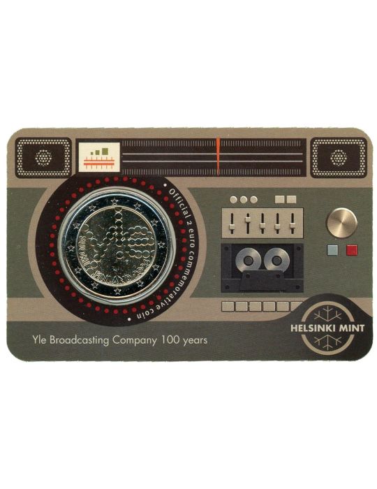 BU : 2 EURO COMMEMORATIVE 2026 COINCARD : FINLANDE - 100 ans de la Radiodiffusion (Version anglaise)