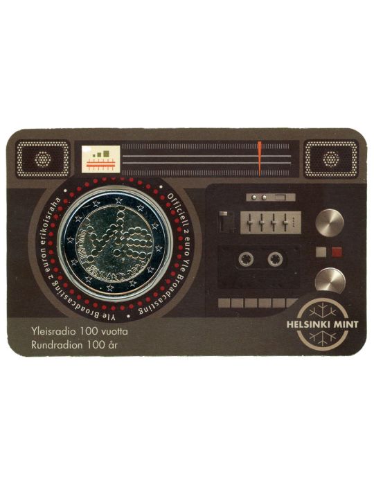BU : 2 EURO COMMEMORATIVE 2026 COINCARD : FINLANDE - 100 ans de la Radiodiffusion (Version finlandaise)