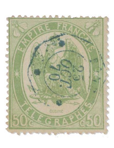 n° 6 obl. - Timbre FRANCE Telegraphes