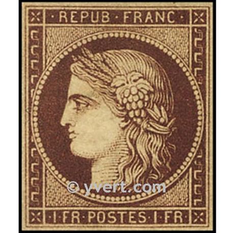 FRANCE TIMBRE-POSTE N°60A au type Cérès 25 c. bleu avec variété imp