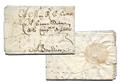 France : Lettre datée du 20 Mai 1641 de Pau pour Bordeaux avec fermeture Fer de Lance et cachet à sec