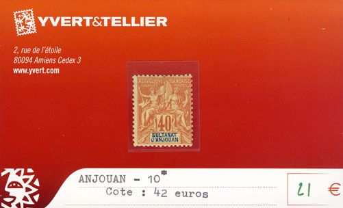 ANJOUAN - n° 10* ANJOUAN - n° 10*