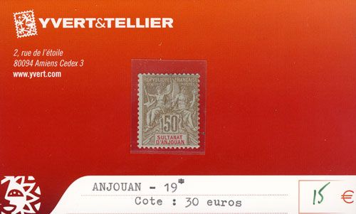 ANJOUAN - n° 19* ANJOUAN - n° 19*