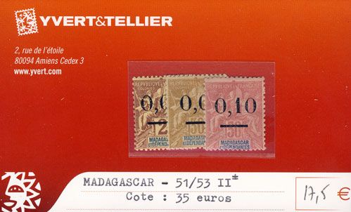 MADAGASCAR - n° 51/53 II* MADAGASCAR - n° 51/53 II*