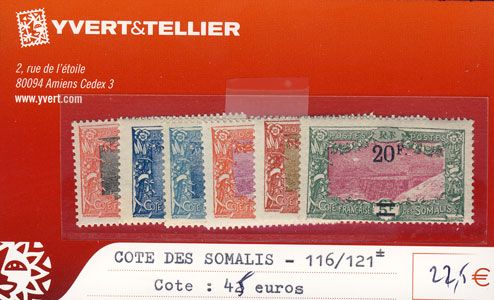 COTE DES SOMALIS - n° 116/121* COTE DES SOMALIS - n° 116/121*