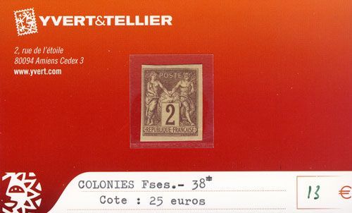 COLONIES FRANCAISES - n° 38* COLONIES FRANCAISES - n° 38*