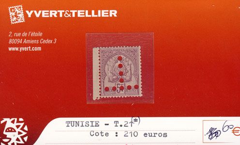 TUNISIE - Taxe n° 21(*) TUNISIE - Taxe n° 21(*)