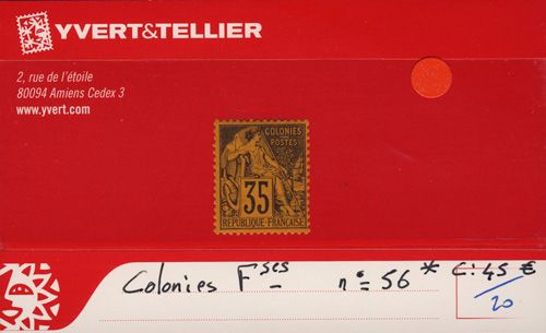 COLONIES FRANCAISES - n° 56* COLONIES FRANCAISES - n° 56*