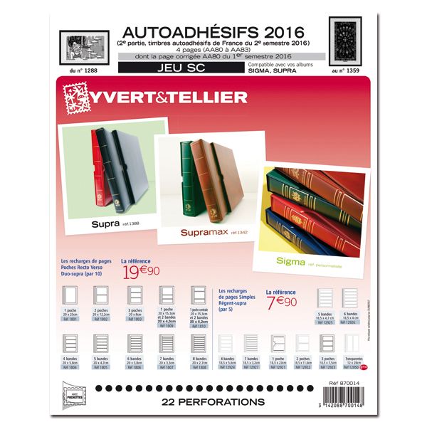 FRANCE AUTOADHESIFS SC : 2016 - 2EME SEM. (Avec pochettes) FRANCE AUTOADHESIFS SC : 2016 - 2EME SEM. (Avec pochettes)