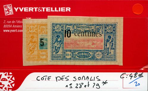 COTE DES SOMALIS - n° 28 et 29* COTE DES SOMALIS - n° 28 et 29*