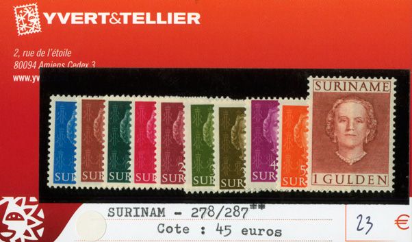 SURINAM - n°278/287** SURINAM - n°278/287**