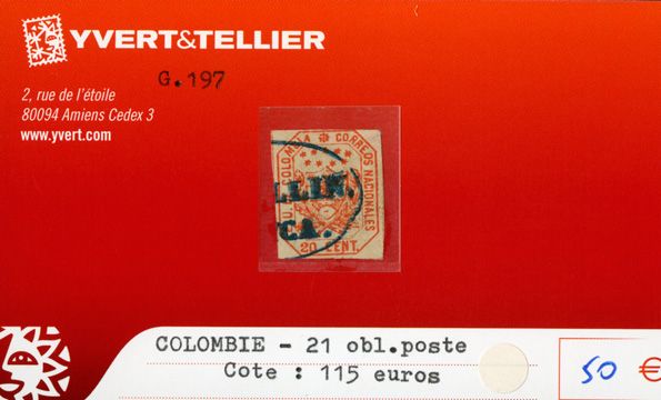COLOMBIE - n°21 obl.poste COLOMBIE - n°21 obl.poste