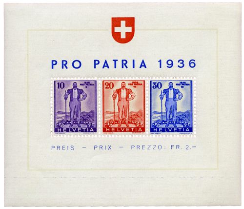 BF n°2* - Timbre SUISSE Blocs et Feuillets BF n°2* - Timbre SUISSE Blocs et Feuillets