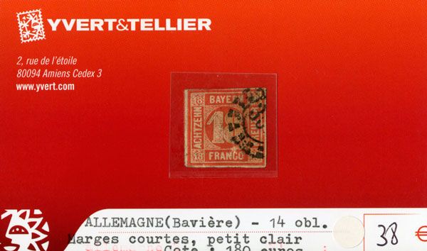 ALLEMAGNE BAVIERE - n°14 obl. ALLEMAGNE BAVIERE - n°14 obl.