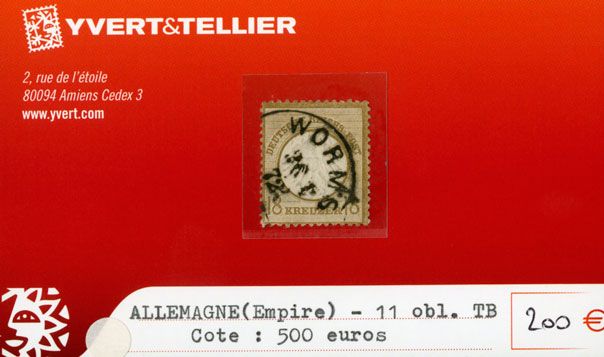 ALLEMAGNE EMPIRE - n°11 obl. TB. ALLEMAGNE EMPIRE - n°11 obl. TB.