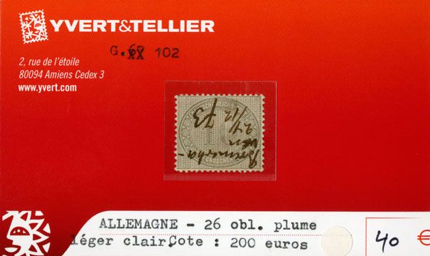 ALLEMAGNE EMPIRE - n°26 obl. plume. ALLEMAGNE EMPIRE - n°26 obl. plume.