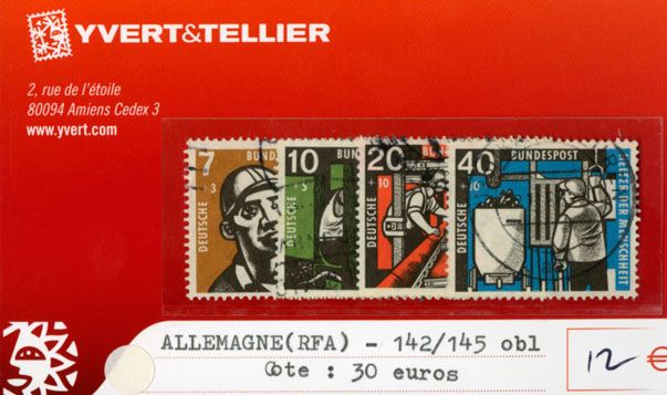 ALLEMAGNE FEDERALE - n°142/145 obl. ALLEMAGNE FEDERALE - n°142/145 obl.