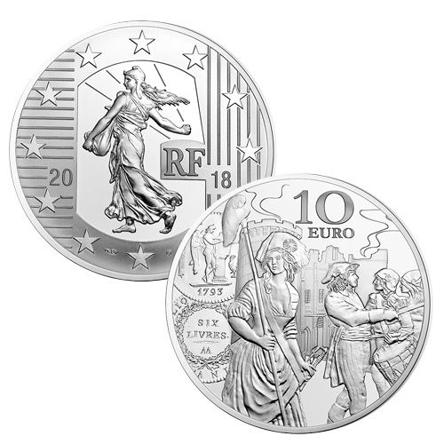 BE : 10 EUROS ARGENT - FRANCE 2018 - SEMEUSE BE : 10 EUROS ARGENT - FRANCE 2018 - SEMEUSE