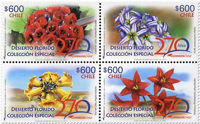 n° 2125/2128 - Timbre CHILI Poste n° 2125/2128 - Timbre CHILI Poste