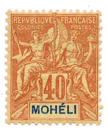 n°10* - Timbre MOHELI Poste n°10* - Timbre MOHELI Poste