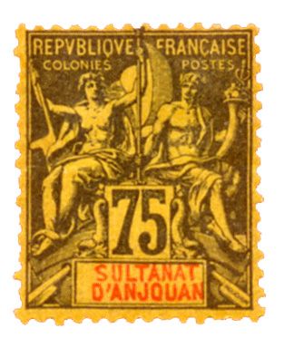 n°12* - Timbre ANJOUAN Poste n°12* - Timbre ANJOUAN Poste