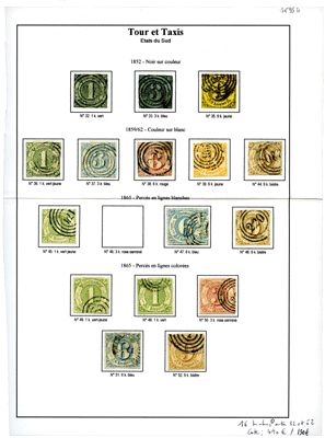 ALLEMAGNE TOUR ET TAXIS : 16 timbres obl. entre n°32 et 52 ALLEMAGNE TOUR ET TAXIS : 16 timbres obl. entre n°32 et 52