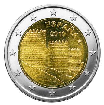 2 EURO COMMEMORATIVE 2019 : ESPAGNE (UNC - Les remparts d'Avila)