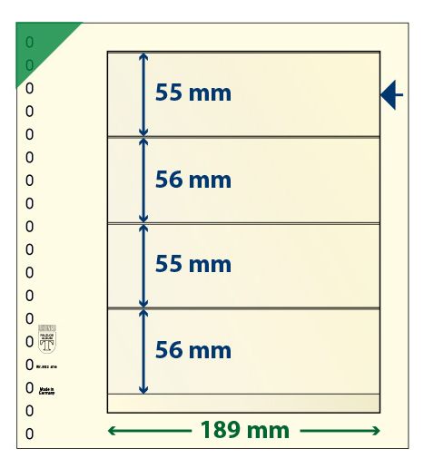 Feuille neutre LINDNER-T : 4 bandes-802420 (x10) Feuille neutre LINDNER-T : 4 bandes-802420 (x10)