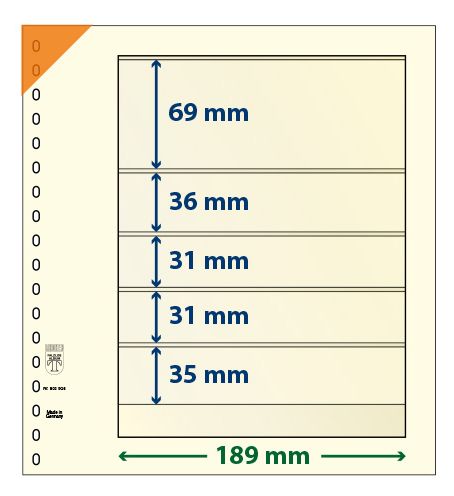 Feuille neutre LINDNER-T : 5 poches-802506 (x10) Feuille neutre LINDNER-T : 5 poches-802506 (x10)