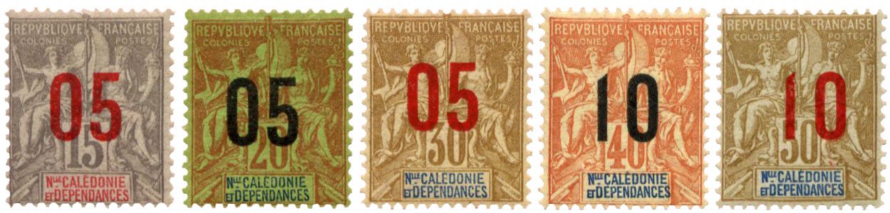n°105/109* - Timbre NOUVELLE CALEDONIE Poste n°105/109* - Timbre NOUVELLE CALEDONIE Poste