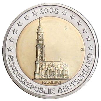 2 EURO COMMEMORATIVE 2008 : ALLEMAGNE - F (Présidence d'Hambourg au Bundesrat)