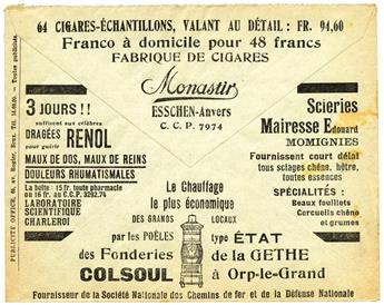 Belgique : Publicité pour les dragées Renol sur enveloppe Chèques-postaux de Belgique (1935)
