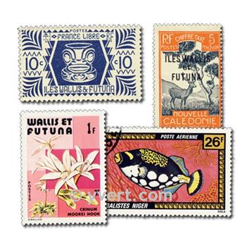 WALLIS & FUTUNA : pochette de 50 timbres (Oblitérés)