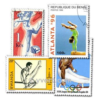 GYMNASTIQUE : pochette de 50 timbres (Oblitérés)
