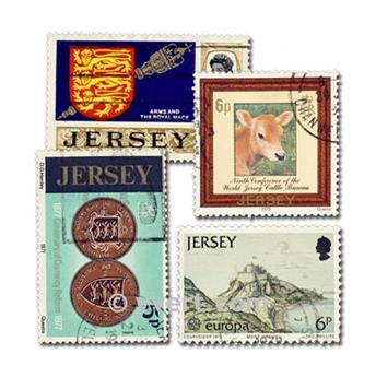 JERSEY : pochette de 25 timbres (Oblitérés)