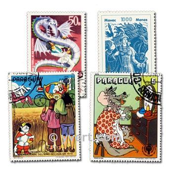 CONTES : pochette de 50 timbres (Oblitérés)