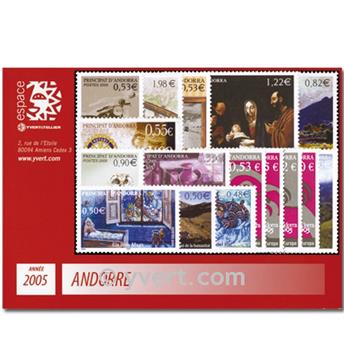 n° 604/619 -  Timbre Andorre Année complète (2005)