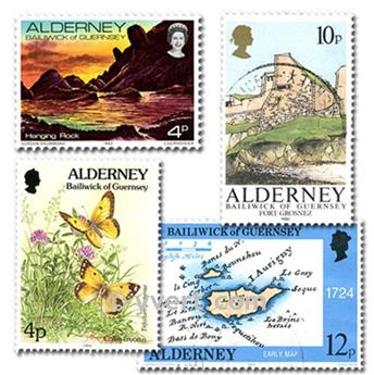ALDERNEY : pochette de 25 timbres (Oblitérés)