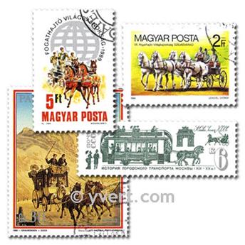 HORSE-DRAWN CARRIAGES: envelope of 50 stamps