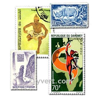 COLONIES RF AVT INDEPENDANCE : pochette de 100 timbres (Oblitérés)