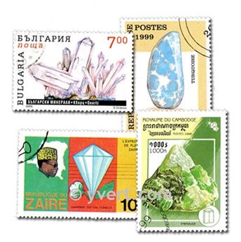 MINERAIS: lote de 100 selos
