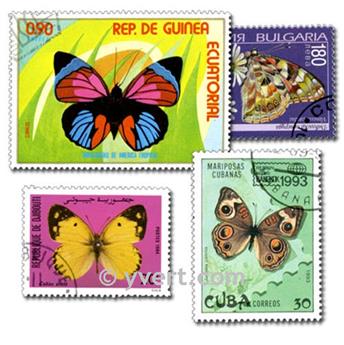 PAPILLONS : pochette de 700 timbres (Oblitérés)