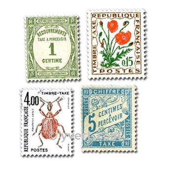 FRANCE TAXE : pochette de 50 timbres (Oblitérés)