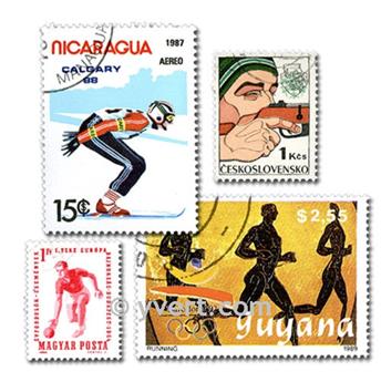 SPORTS : pochette de 500 timbres (Oblitérés)